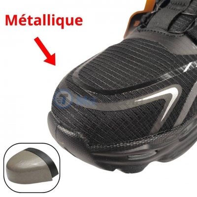 Chaussure de s&eacute;curit&eacute; en tige flyknit anti &eacute;crasement anti perforation avec syst&egrave;me de la&ccedil;age rotatif